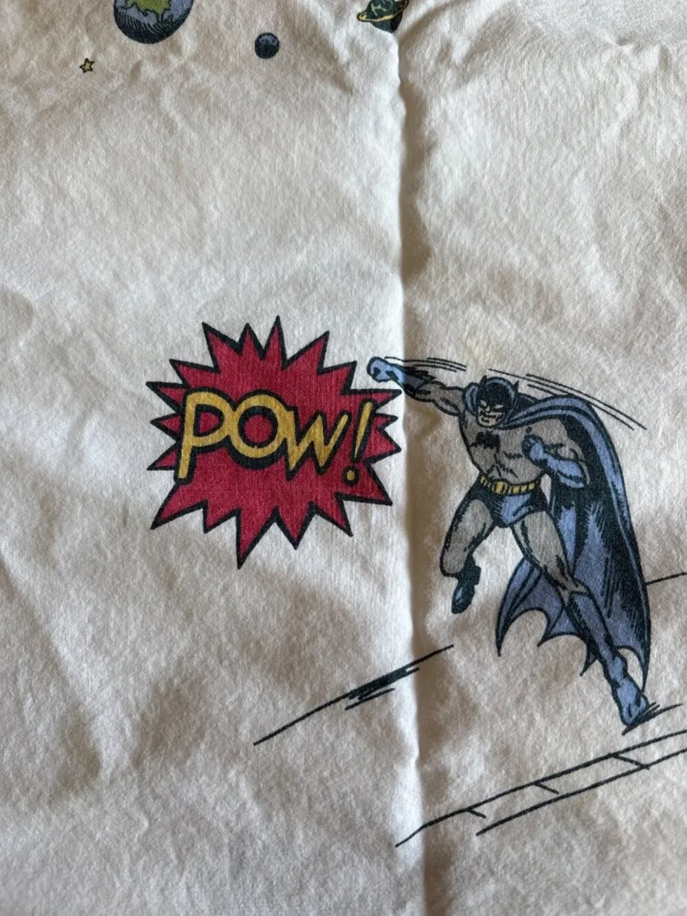 Pottery Barn Kids Batman Full Set Flat Fitted Sheet Pillow Case Cotton